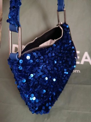 Bolso fiesta lentejuelas azul Pull&Bear