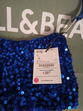 Bolso fiesta lentejuelas azul Pull&Bear
