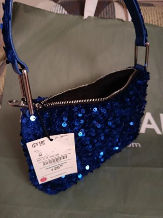 Bolso fiesta lentejuelas azul Pull&Bear