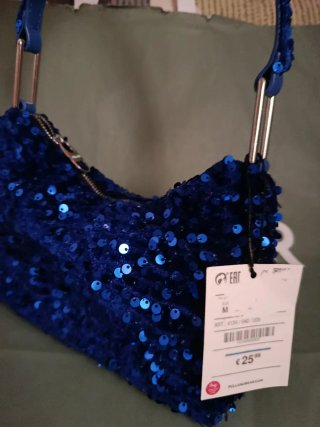 Bolso fiesta lentejuelas azul Pull&Bear