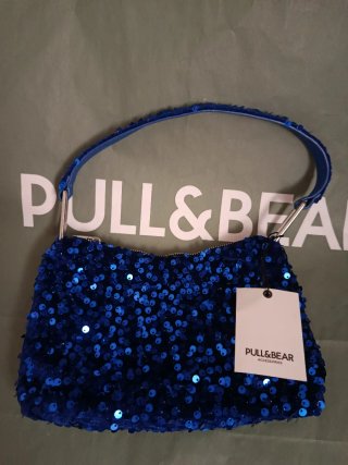 Bolso fiesta lentejuelas azul Pull&Bear