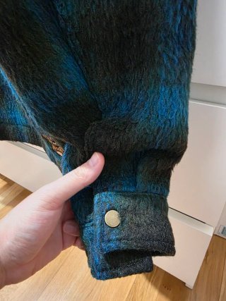 Sobrecamisa Zara cuadros azul y verde oscuro.