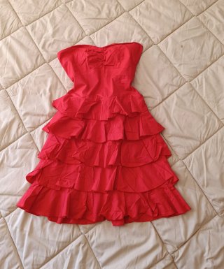 Mini Vestido rojo volantes Y2K vintage
