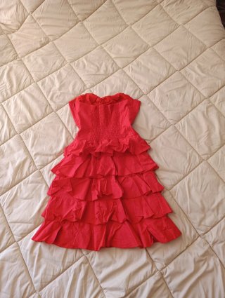 Mini Vestido rojo volantes Y2K vintage