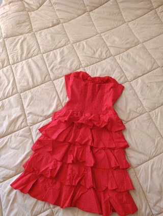 Mini Vestido rojo volantes Y2K vintage