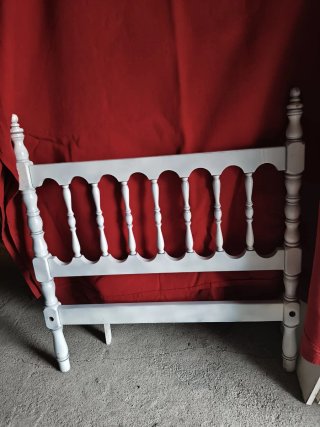 Testiera in legno bianco 90 cm