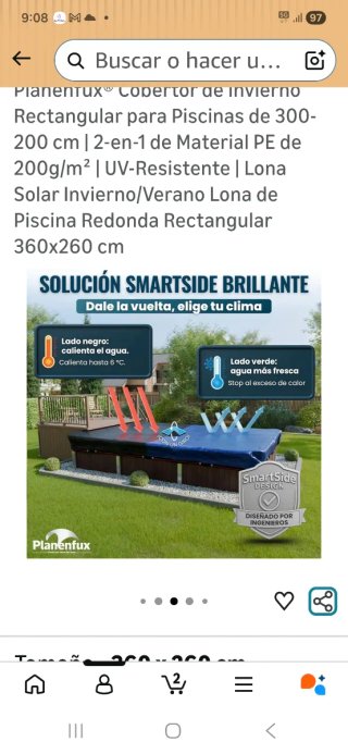 Funda Piscina Rectangular Planenfux 300x200cm