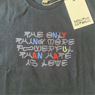 Zara x Bad Bunny Navy Cropped Love Slogan T-Shirt
