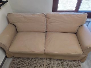 Divano letto Ikea beige in tessuto modello Ektorp