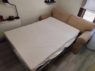 Divano letto Ikea beige in tessuto modello Ektorp