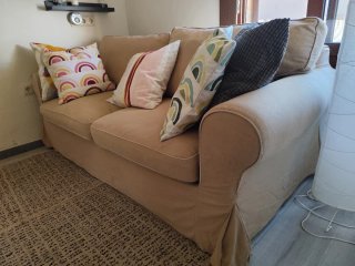 Divano letto Ikea beige in tessuto modello Ektorp