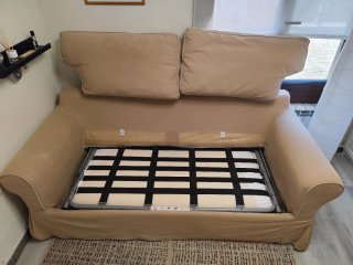 Divano letto Ikea beige in tessuto modello Ektorp