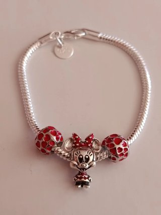 Pulsera de plata y charm Minnie Disney
