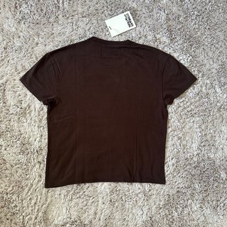 Zara x Bad Bunny Brown Cropped Love Slogan T-Shirt