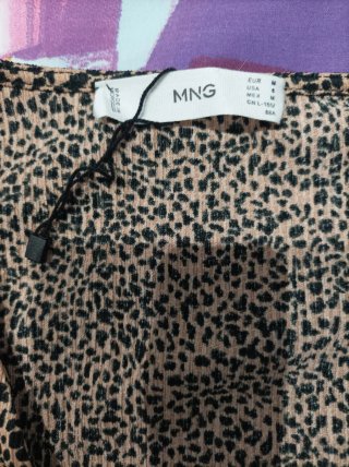 Vestido estampado leopardo manga larga