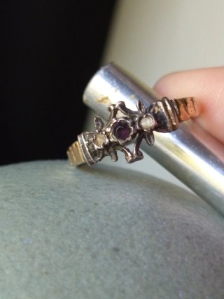 Anillo antiguo victoriano amatista