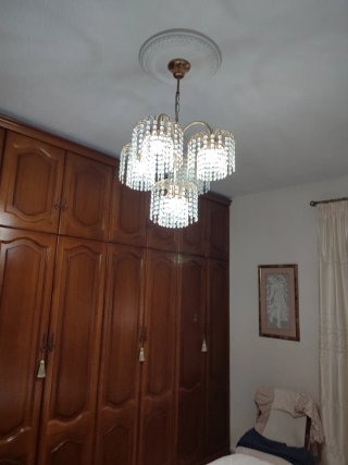 Lámpara de techo antigua cristal y metal