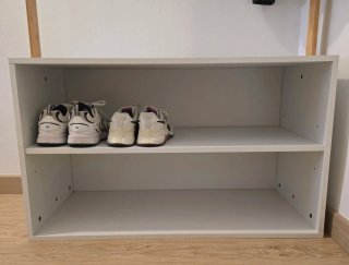 Mueble Zapatero Blanco y Perchero Madera