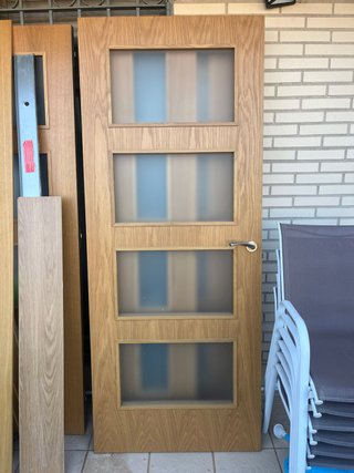 Puerta madera y cristal interior