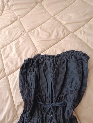 Vestido negro vintage lace up