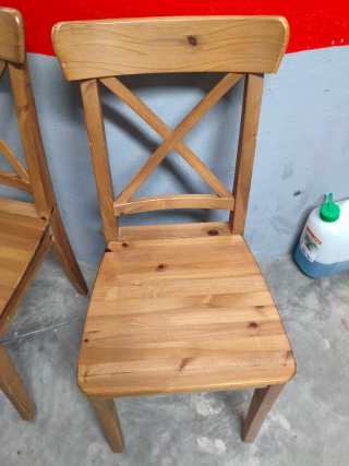 2 Sillas Madera Maciza IKEA Ingolf