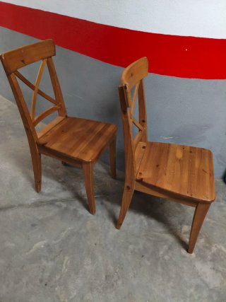 2 Sillas Madera Maciza IKEA Ingolf