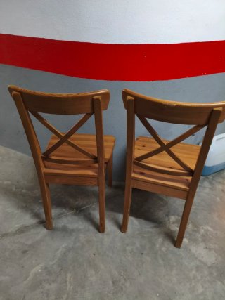 2 Sillas Madera Maciza IKEA Ingolf