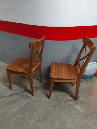 2 Sillas Madera Maciza IKEA Ingolf
