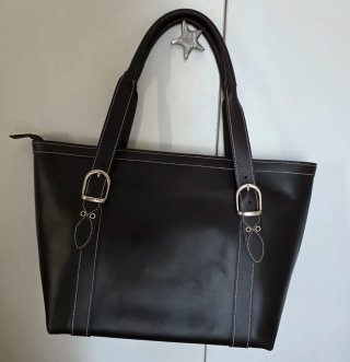 Bolso Negro Grande Piel Vacuno Rosme Cremallera