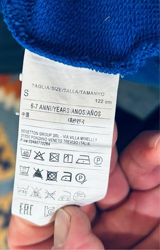 Felpa con cappuccio  Benetton  bambino/a TG 6/7