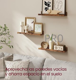 Scaffali a parete sospesi, set di 3