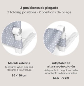 Barrera Cama Infantil Interbaby Gris