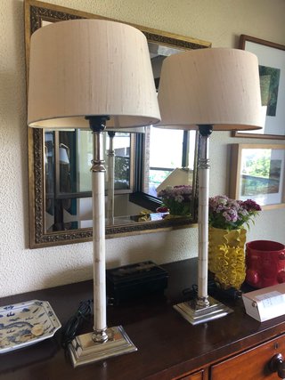 Lámparas de mesa de alpaca y hueso