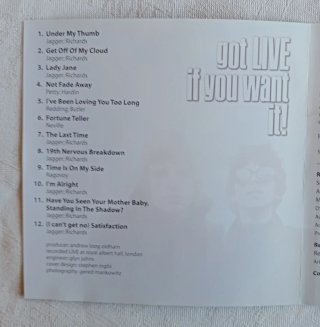 CD The Rolling Stones Got Live If You Want It!