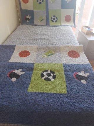 Colcha y funda almohada infantil deportes