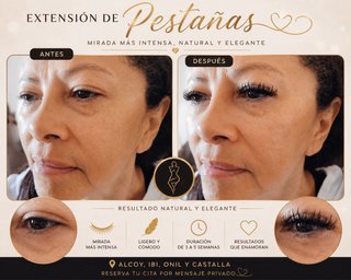 Extensión de pestañas con efecto natural
