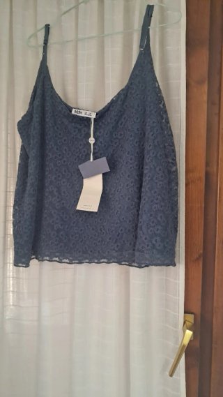 Top tirantes encaje azul Mdm