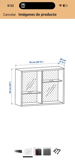 Vitrina UPPSPEL IKEA Negra y Transparente