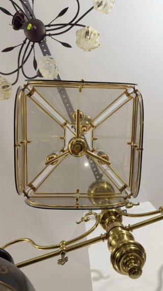 Lámpara de techo cristal y metal dorado