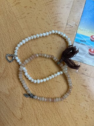 Set 2 Pulseras Perlas y Piedras Naturales