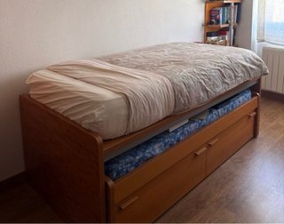 Cama nido con cajones y 2 colchones