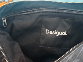 Bolso Desigual Negro Multicolor Corazones