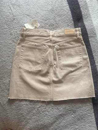 Falda vaquera Mango beige talla S