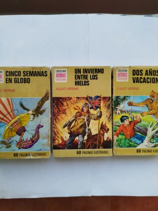 3 libros Julio Verne, años 70.