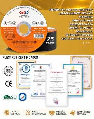Discos corte INOX 115x1 radial profesional