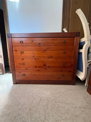Cómoda Rústica Madera Maciza 4 Cajones