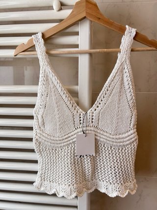 (Nuevo)Top Crochet Zara Talla S