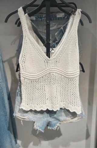 (Nuevo)Top Crochet Zara Talla S