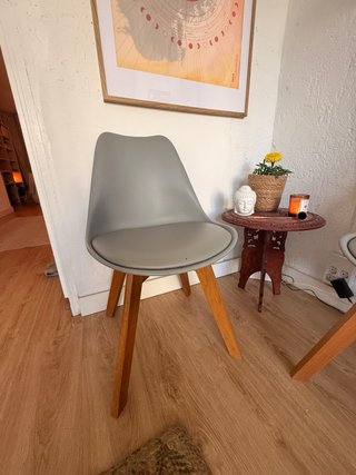 Silla Maison du Monde Gris Patas Madera