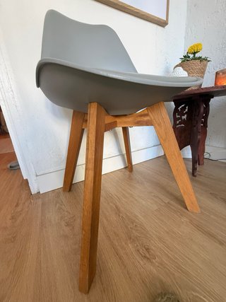 Silla Maison du Monde Gris Patas Madera